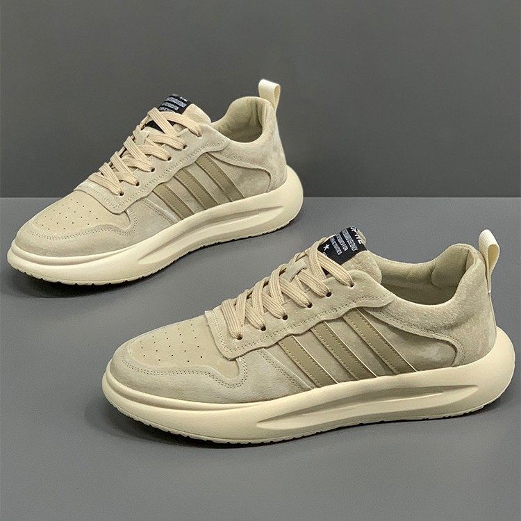 香港男鞋春秋季2025新款厚底舒适休闲鞋真皮百搭板鞋软底运动潮鞋,流行男鞋,单鞋,淘宝优惠券,粉丝福利购,淘宝优惠卷