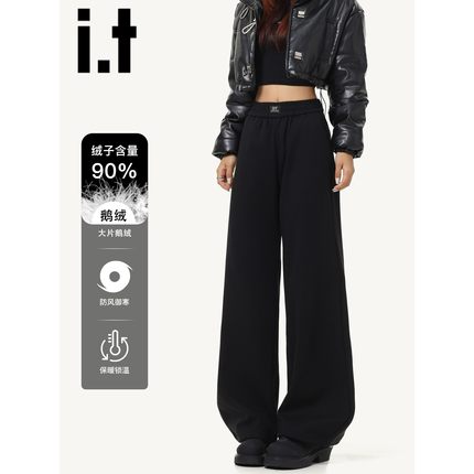 it:CHOCOOLATE黑色羽绒裤女2025新款冬季防寒防风加厚外穿鹅绒裤