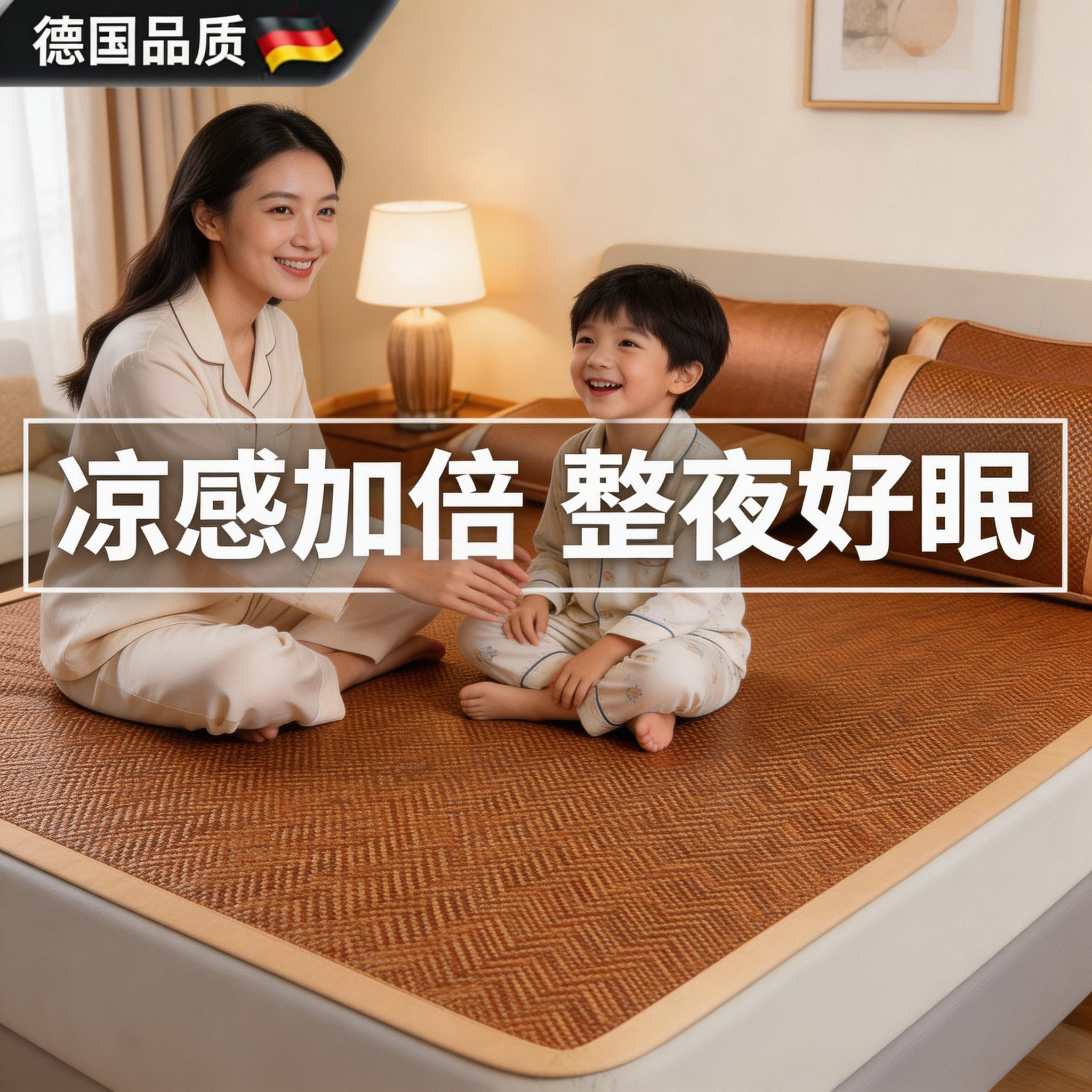 德国冰丝藤席2026家用凉席可折叠学生宿舍单人席子草席凉床垫夏季
