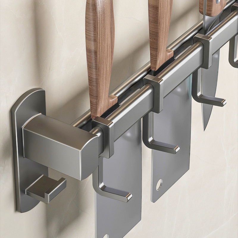 厨房挂钩挂杆挂架双杆筷筒免打孔勺子铲子转角各种神器挂架可插刀
