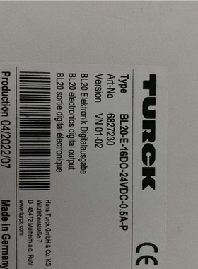 TURCK图尔克模块BL20-E-16DO-24VD(崽崽配件）