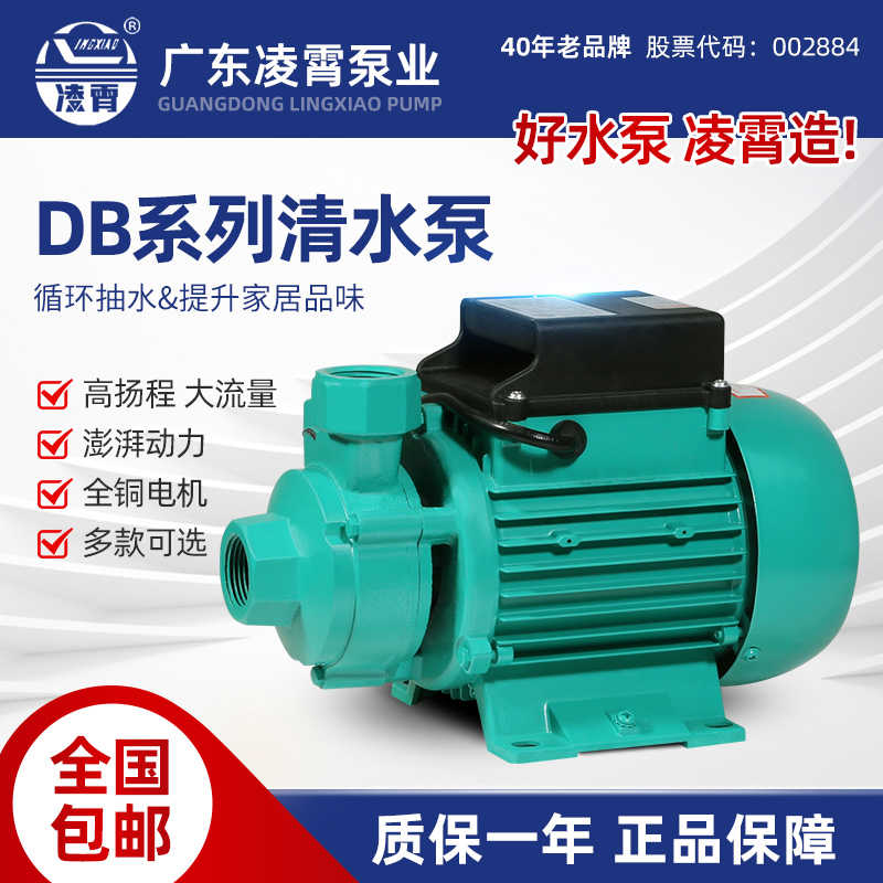 凌霄水泵1DZB-35/45/65抽水机自来水井水抽水220V自吸清水增压泵