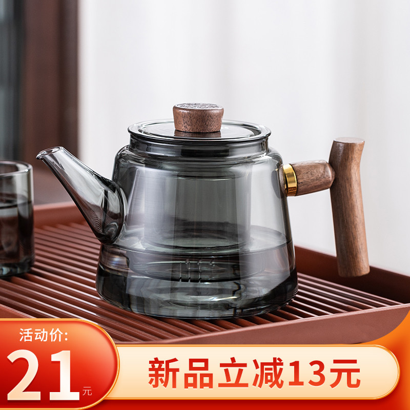 茶壶玻璃泡茶壶家用耐高温煮茶壶茶水分离单壶待客泡红茶茶杯