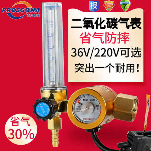百思格纳全铜节能省气36V220VCO2加热二氧化碳气表混合气减压阀