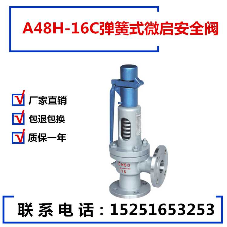 A48Y-16C/25C/40C/64C铸钢法兰弹簧式安全阀DN15 20 25 32 40 50