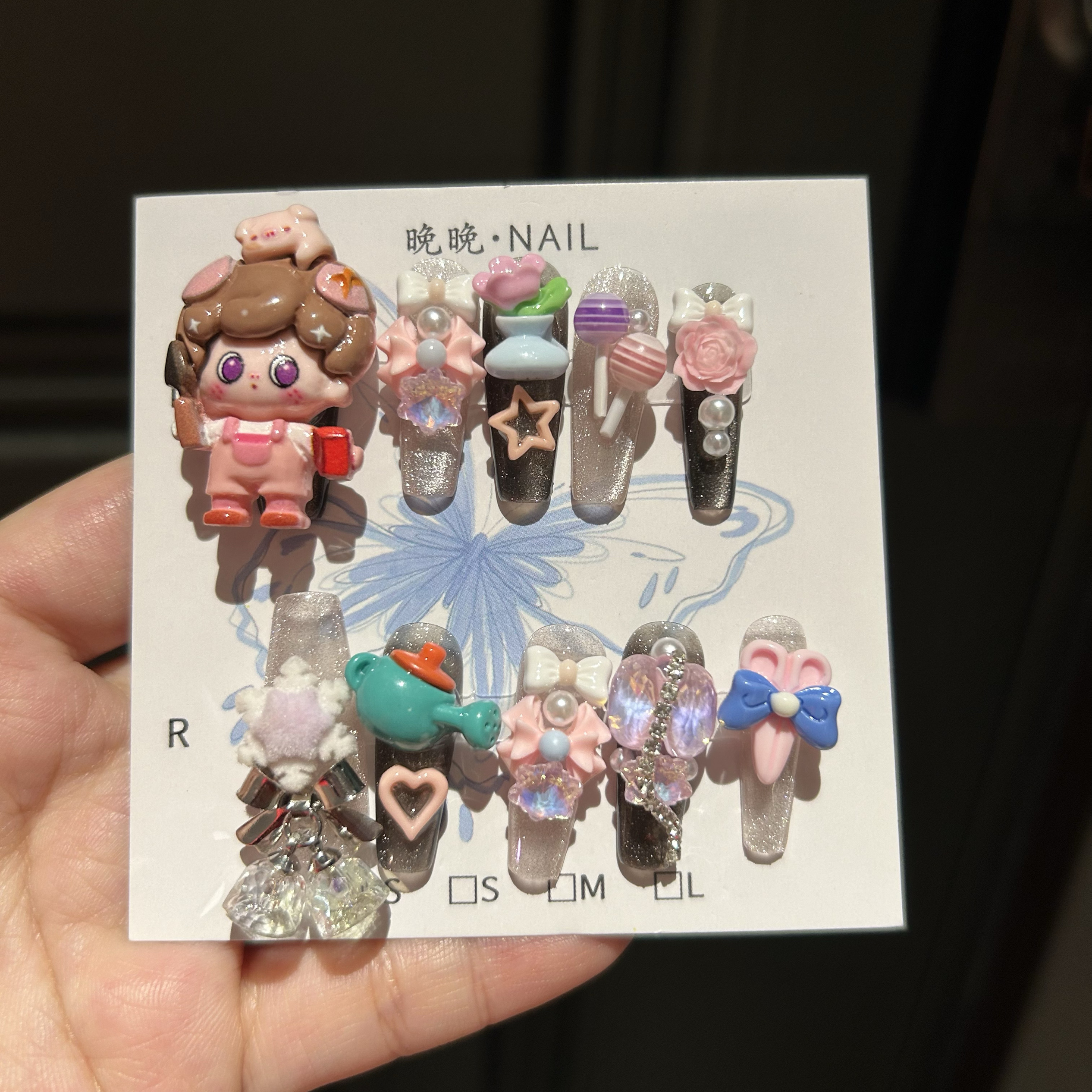 卡通王子公主 纯手工穿戴甲漫画走出到指甲上手工美甲卡通diy