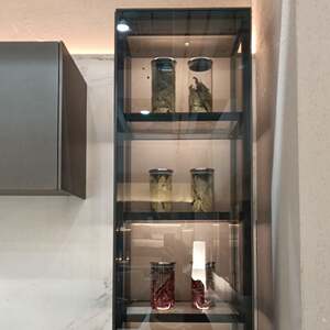 铝航佳玻璃壁柜吊柜意式极简家具铝合金挂墙式置物架墙壁储物柜