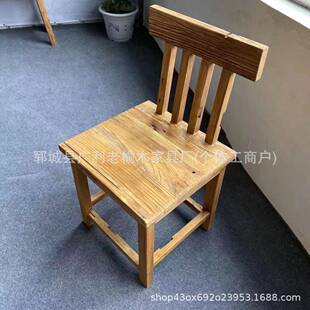 老榆木板实木桌椅老人专用椅子学生桌围椅学校吃饭板凳餐厅椅子