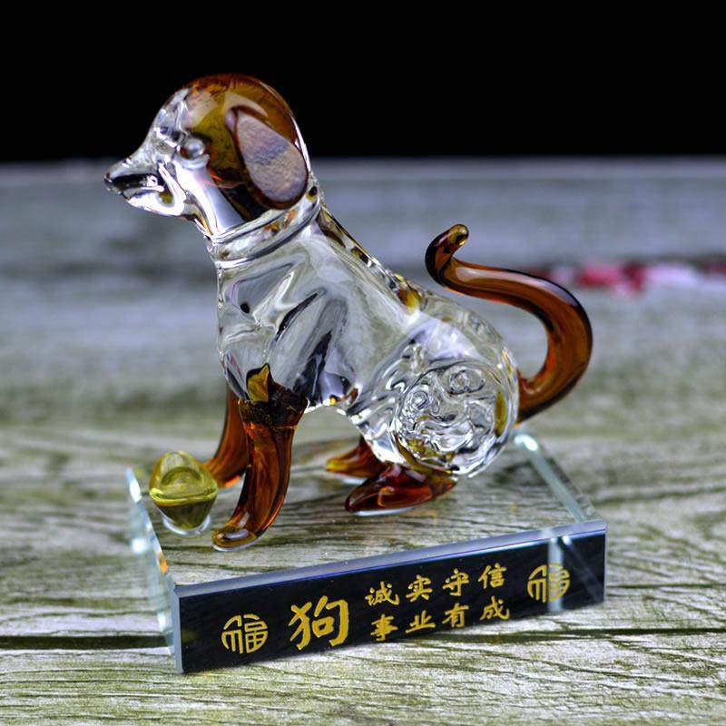 水晶十二生肖摆件元宝款带底座鼠牛虎兔龙蛇马羊猴鸡狗猪男女礼物,家居饰品,国学摆件,淘宝优惠券,粉丝福利购,淘宝优惠卷