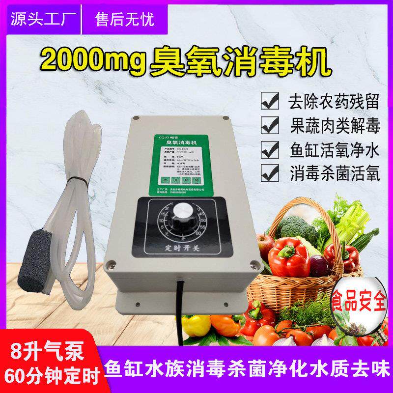 2000mg多功能水族鱼缸消毒杀菌活氧净化水质异味果蔬肉臭氧解毒机