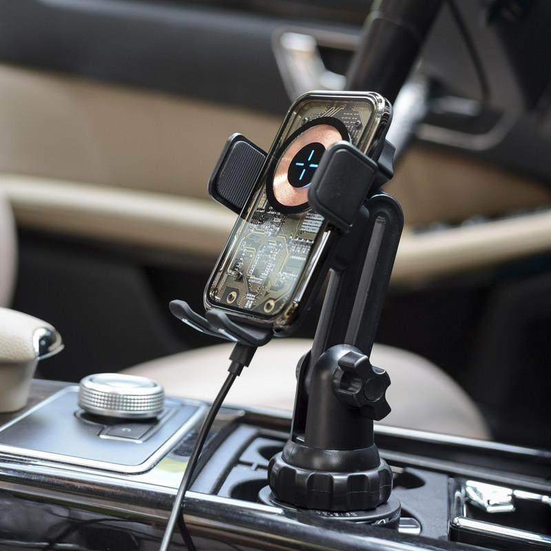 车载水杯位座手机导航电动夹子15W无线充电支架高低角度调节快充,汽车用品/电子/清洗/改装,车载手机支架/手机座,淘宝优惠券,粉丝福利购,淘宝优惠卷