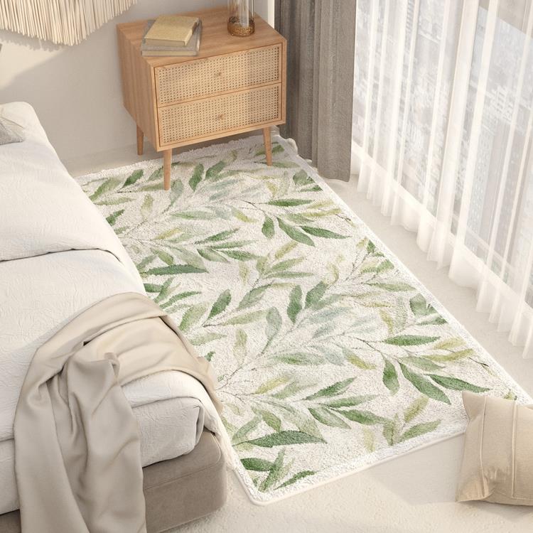 长条床边地毯女孩客厅卧室加厚床前装饰沙发脚垫地垫可爱轻奢ins