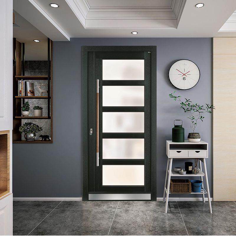 欧美不锈钢玻璃铁艺入户大门防盗踢脚防护板拉手金属格条拼色拼接