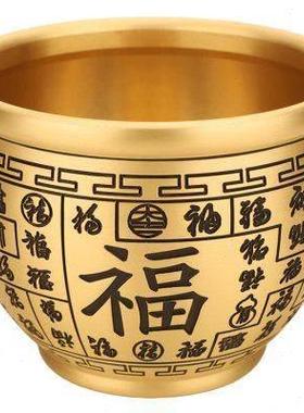全铜百福缸摆件聚宝盆铜炉聚财纳福家居客厅办公室店铺装饰工艺品