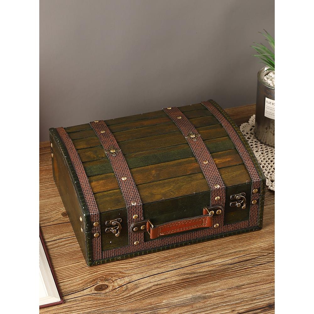 古风木制移动收纳箱，大容量杂项收纳箱，收纳宝箱，拍摄道具，窗