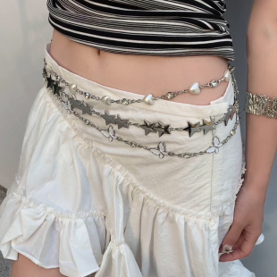 复古金属星星腰链女2025新款百搭配饰牛仔裤短裙子腰带装饰连衣裙