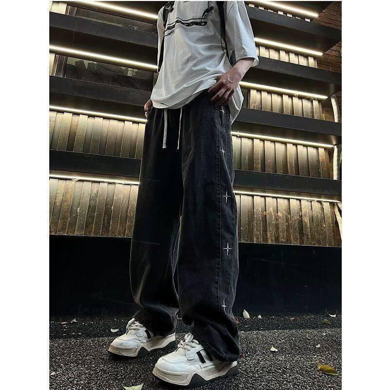 美式复古牛仔裤星星新款刺绣直筒宽松男士2026裤子潮牌潮男叠穿绣,男装,牛仔裤,淘宝优惠券,粉丝福利购,淘宝优惠卷