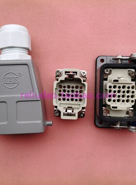WAIN连接器HDD-024-MC公芯HDD-024-FC母芯24针插头10A250V新原装
