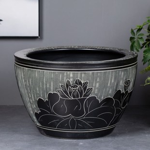 景德镇水睡莲缸荷花盆铁树盆景种树养花盆特大庭院客厅陶瓷鱼缸