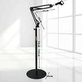 麦克风话筒落地支架白色加粗稳定可携带悬臂式 电容麦户外直播金属