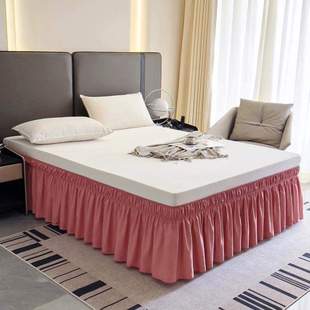 松紧单件防尘防滑床裙床面床边纯色美式 防尘罩不带床罩单件裙式
