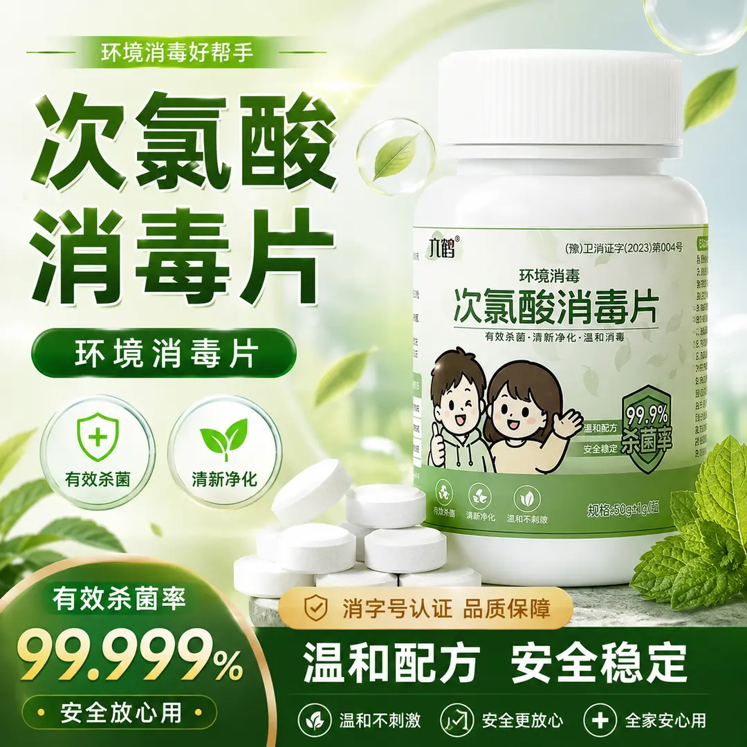 六鹤次氯酸消毒片温和高效杀菌