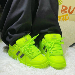 GLO BULL绿色面包鞋女百搭学生情侣鞋2025秋季新款厚底运动男板鞋