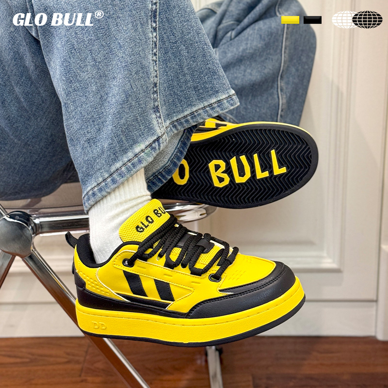 GLO BULL黄色休闲板鞋女款厚底面包鞋潮流时尚2025春季新款板鞋