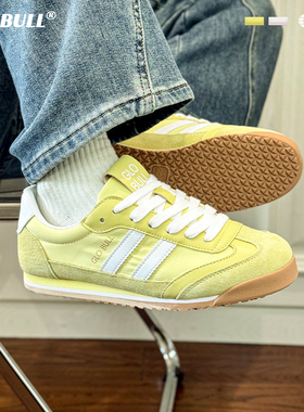 GLO BULL女鞋复古黄色德训鞋2025秋季新款休闲百搭情侣板鞋阿甘鞋