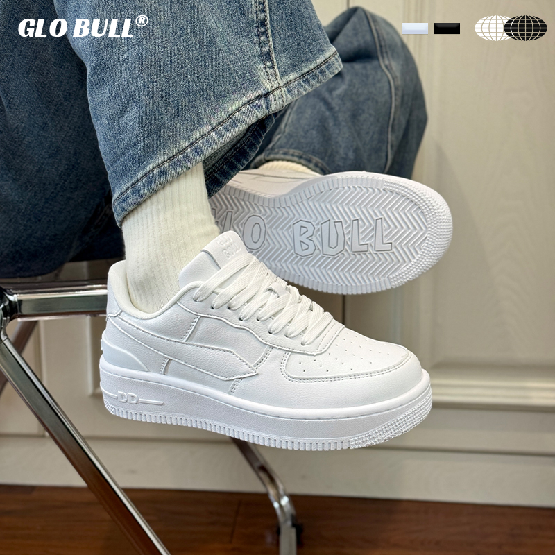 GLO BULL厚底小白鞋女2025新款秋季透气休闲运动鞋情侣款百搭板鞋