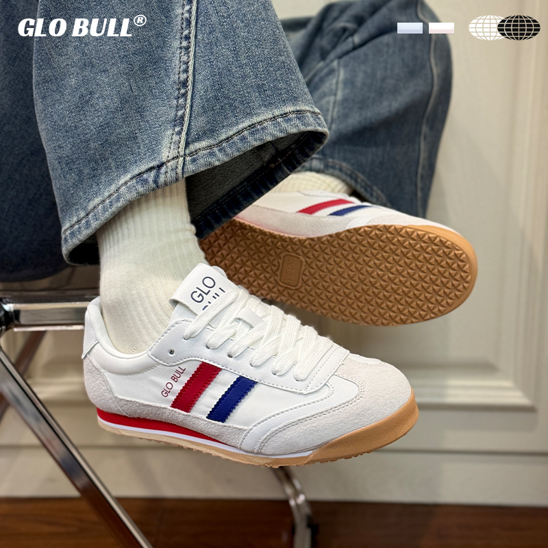GLO BULL德训鞋2025秋季新款休闲复古板鞋低帮经典白色阿甘鞋情侣