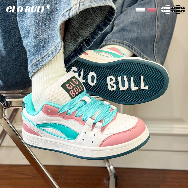 GLO BULL潮流板鞋女2025新款多巴胺百搭学生厚底运动休闲鞋面包鞋