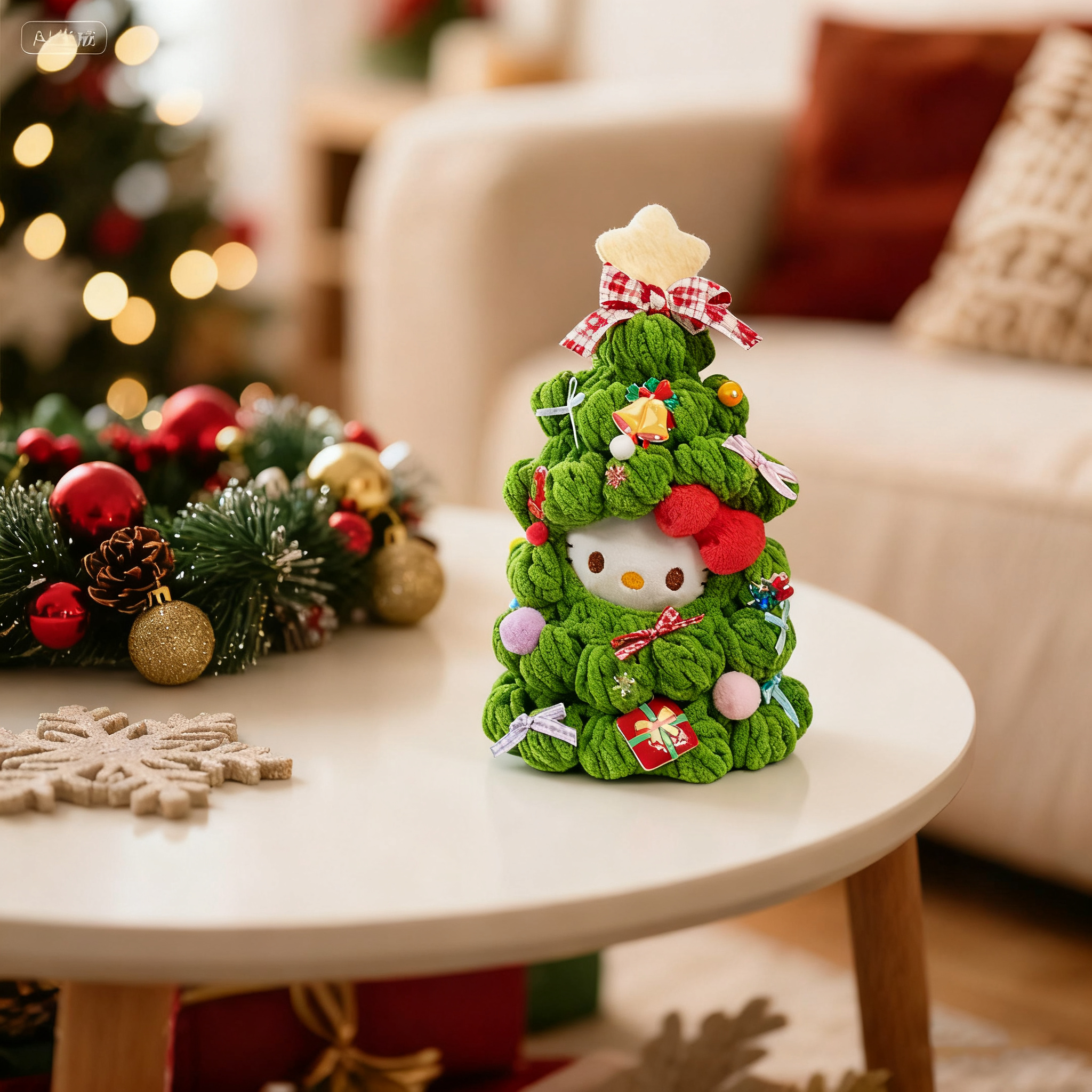 新品圣诞树娃衣创意手工编制圣诞树装饰拉布布搪胶娃娃配件小礼物