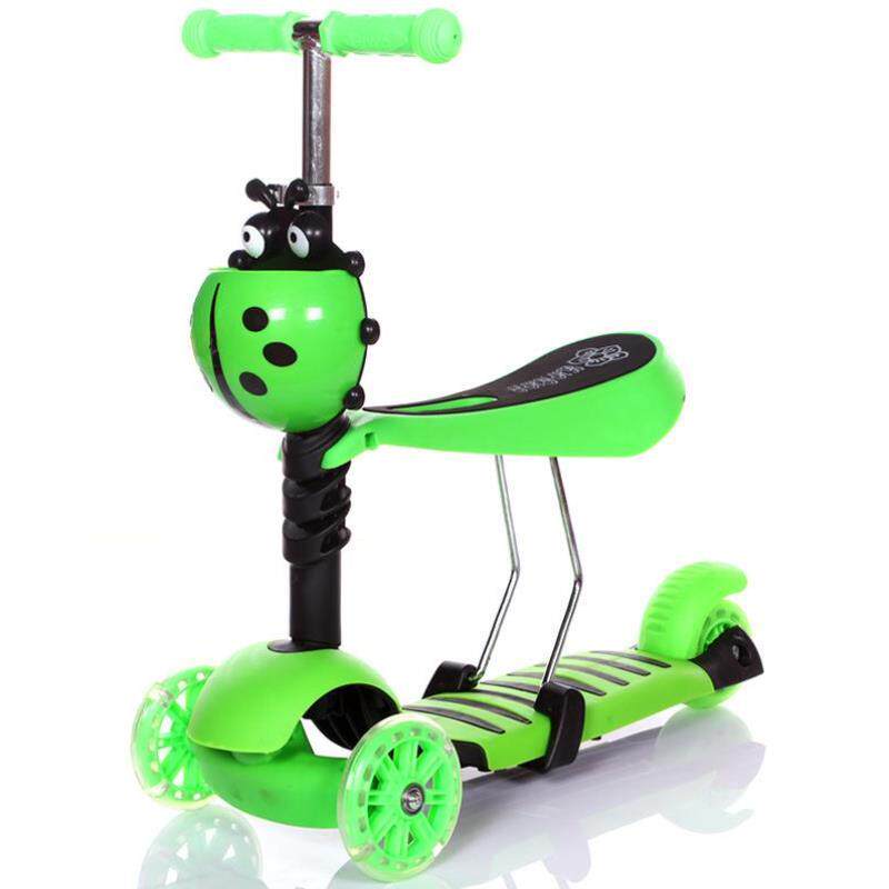 滑车三合一小孩女童滑板车男女婴儿闪光6男孩岁轮12滑到运动新品