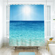 大海夏威夷度假卫生间浴帘干湿分离隔断帘淋浴房洗澡防水挂帘蓝色