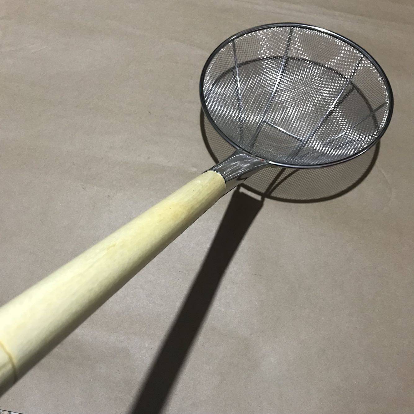 不锈钢漏瓢漏勺超长木手柄加长厨房厨师专用面馆捞面饭店酒店食堂