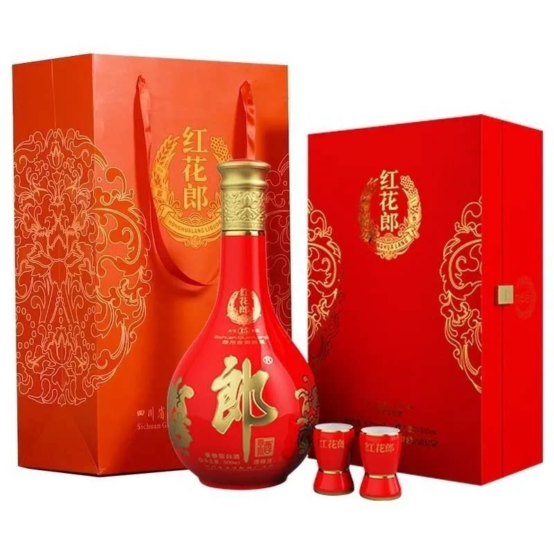 郎酒红花郎十五(15)礼盒装500ml单瓶装53度酱香型白酒礼盒装图片