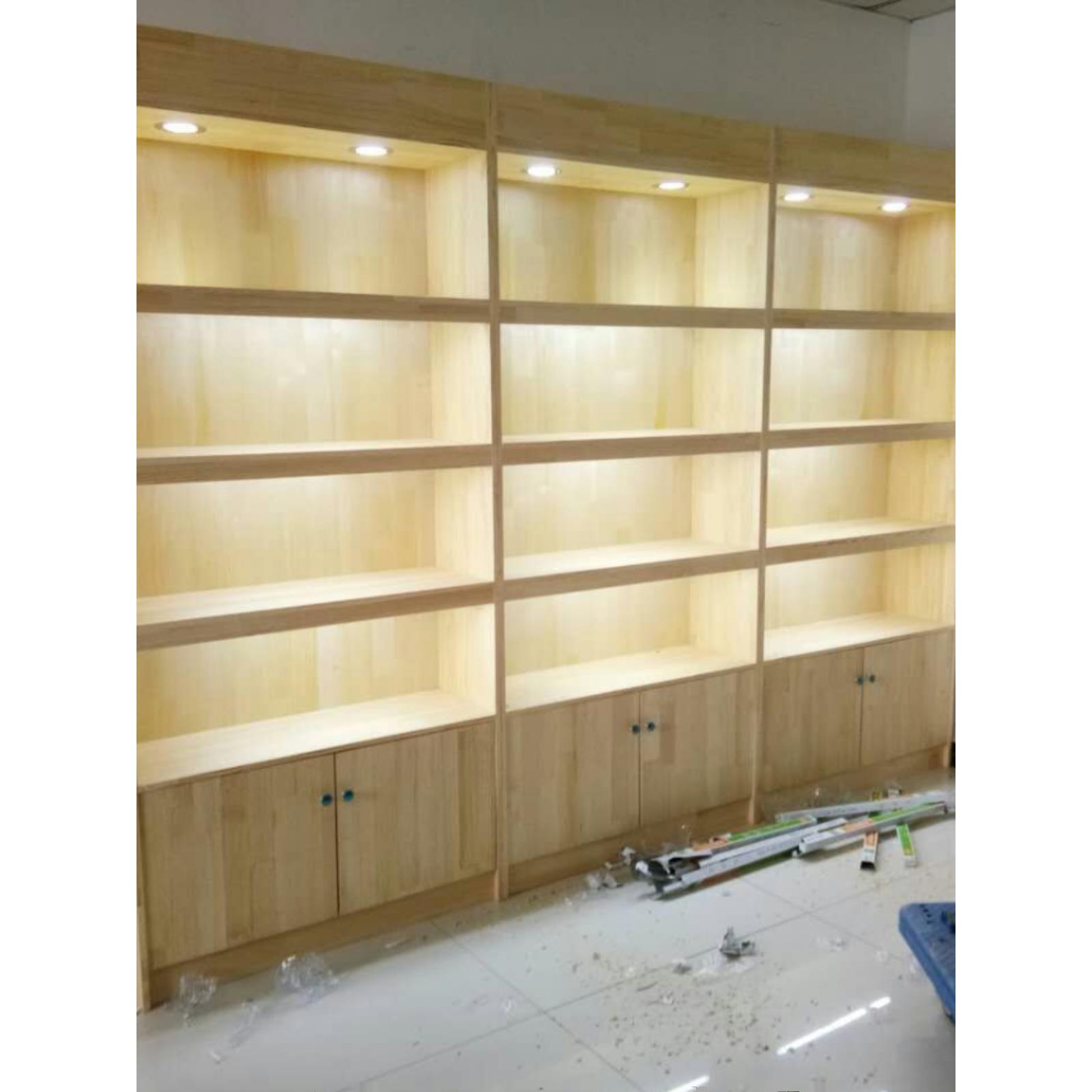 定做实木质烟酒展柜茶叶展示柜图书食品货架工艺品展示柜陈列柜台