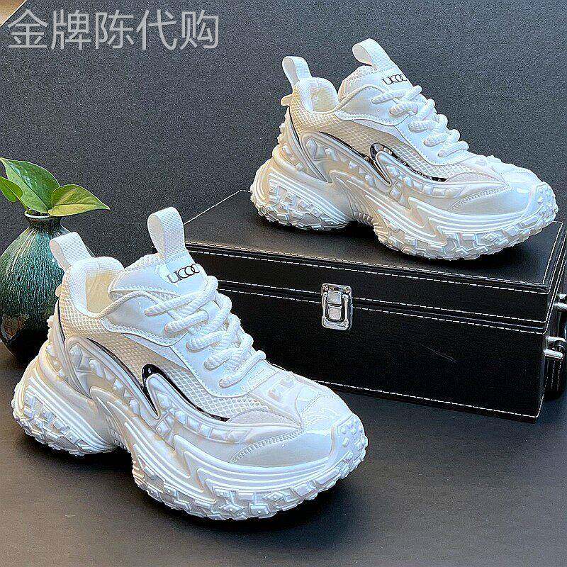 精致的利落感~CKL Backup!网面时尚透气老爹鞋男厚底小白鞋内增高