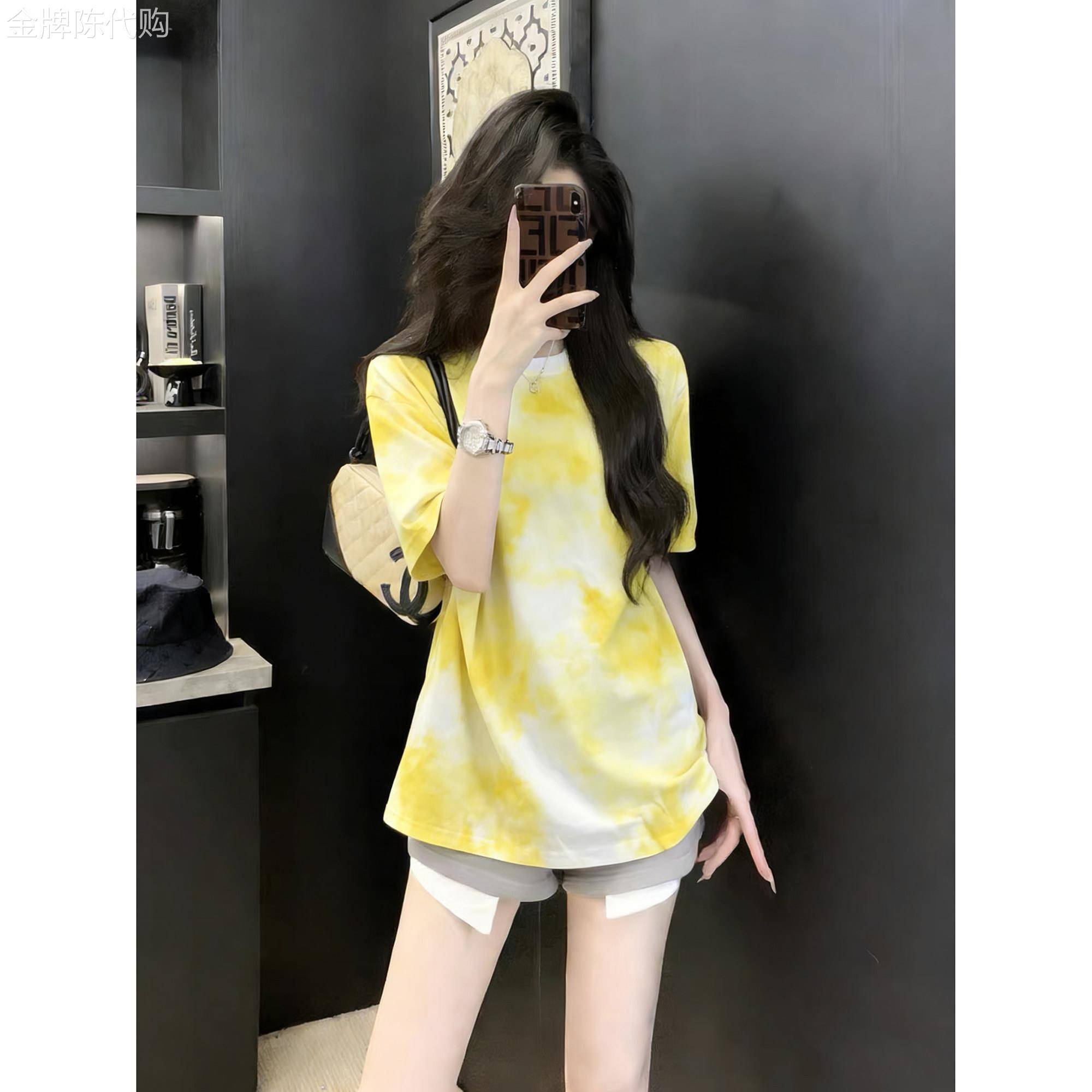 高级感短袖女t恤夏新款中长款独特减龄小众设计感不撞衫打底上衣