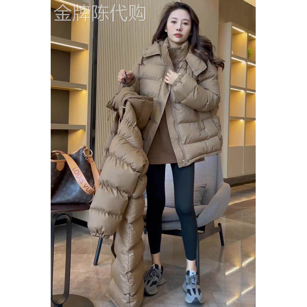2025年新款羽绒棉服女中长款加厚面包服设计感小众棉袄棉衣短外套
