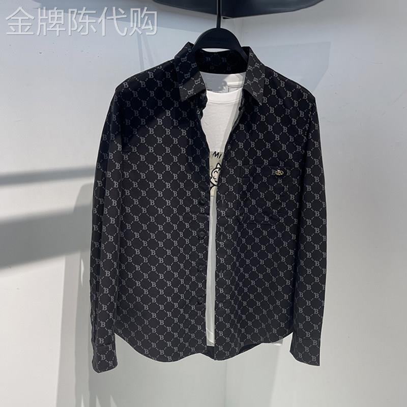 MUSONMU潮牌衬衫男长袖春秋季高级感ins工装休闲字母印花衬衣外套