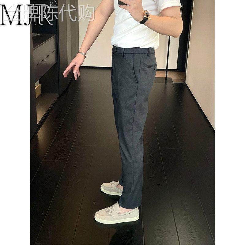 高端商务休闲西裤男夏薄款裤子2026新款潮流男裤修身直筒西装长裤