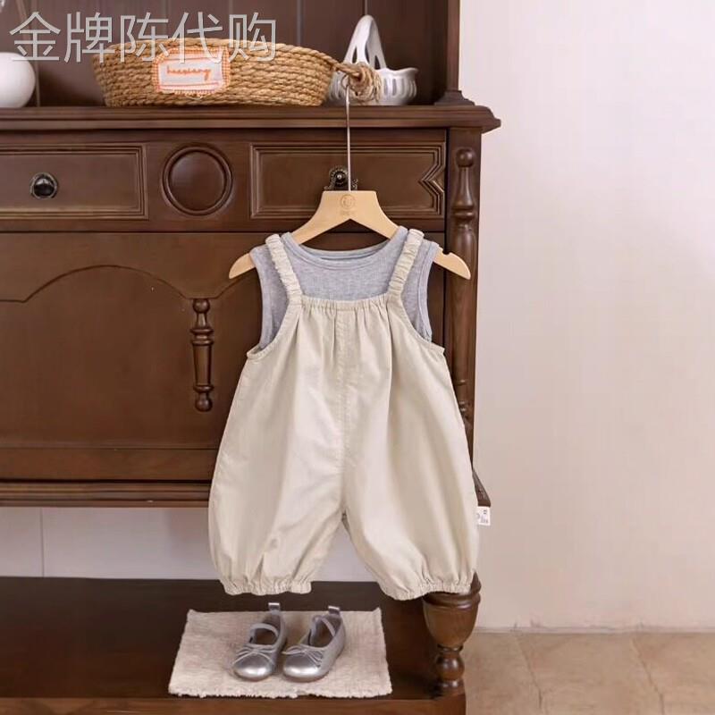 法国BADNUT婴儿衣服2026夏季新款女宝抱婴袋裤套装洋派薄款洋两件