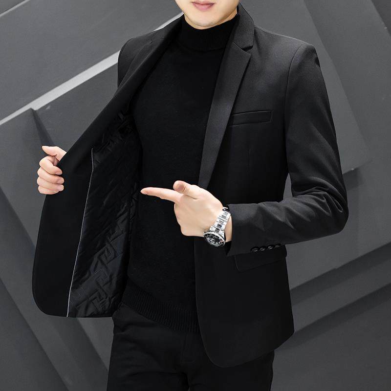 TWG男士休闲西服外套加棉加厚2025新款韩版高级感痞帅气潮流西装