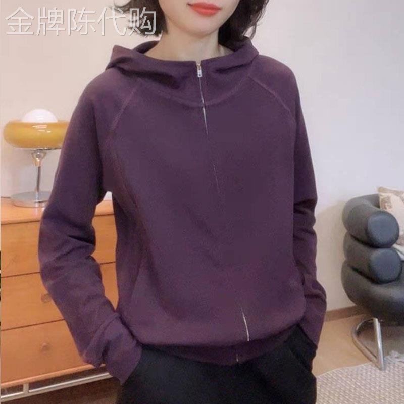 韩版纯色连帽运动衫女2025春秋季新款宽松休闲时尚拉链开衫减龄上