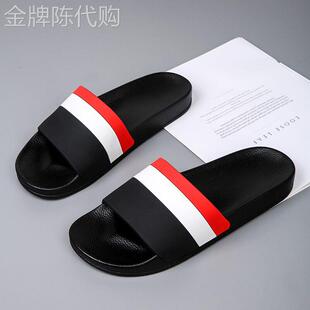 MK耐磨防滑拖鞋男2026年夏季新款高端轻奢PU防水大尺码一字凉拖鞋