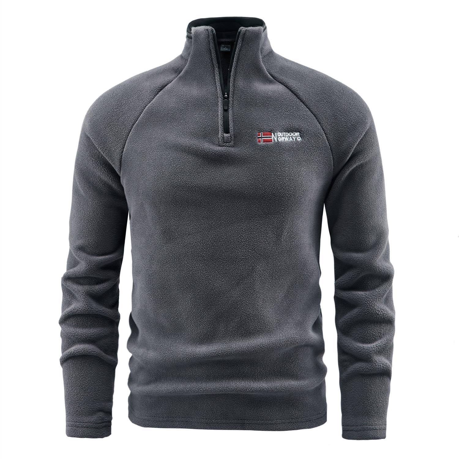 MAROLIO~挪威摇粒绒卫衣男士半拉链套头上衣休闲户外羊羔绒外套男