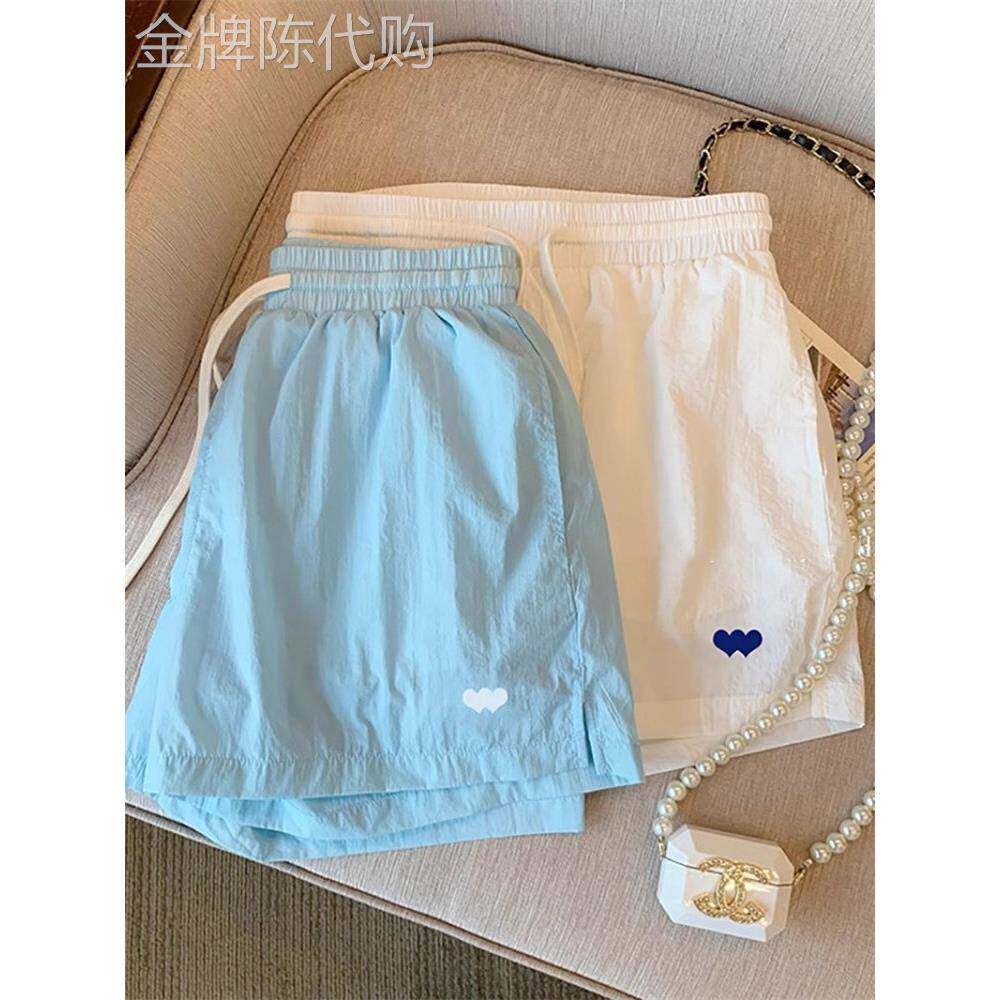 糖果色运动短裤女夏季小个子高腰显瘦薄款阔腿裤宽松休闲 速干 干