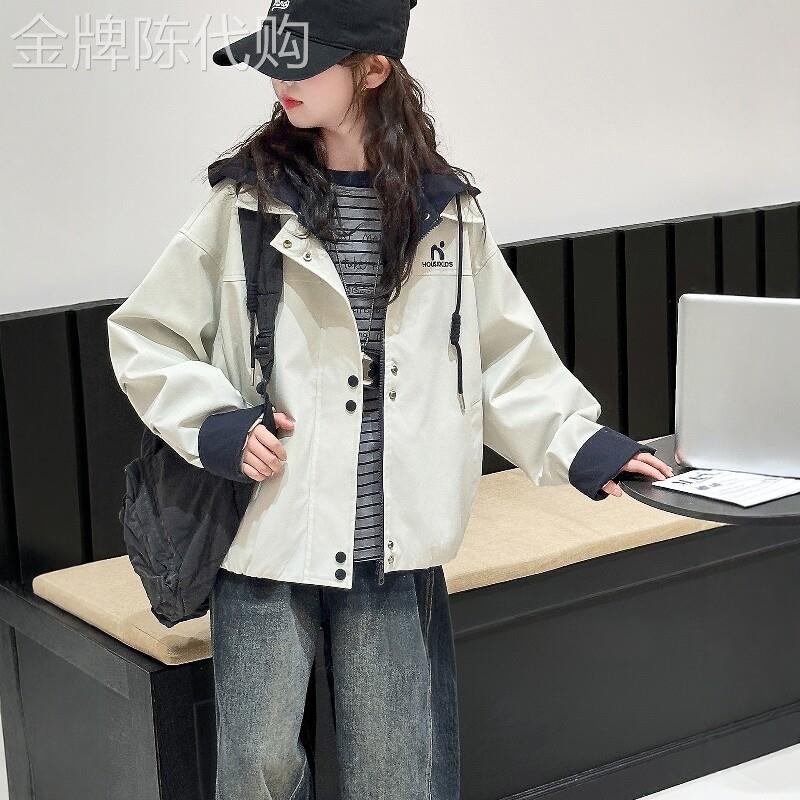 法国BADNUT女童轻薄夹克春秋2026新款儿童时髦百搭女大童潮酷外套